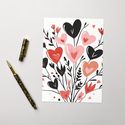 Bunch of heart flowers love Greeting card - Maddrick