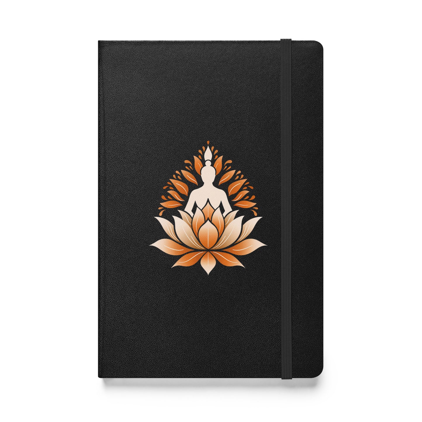 Lotus meditation orange Hardcover bound notebook