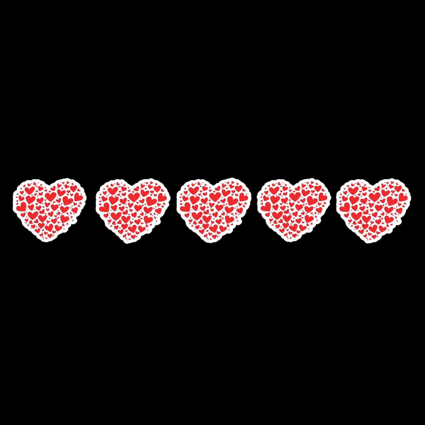 5 red hearts made of hearts Bubble-free stickers - Maddrick