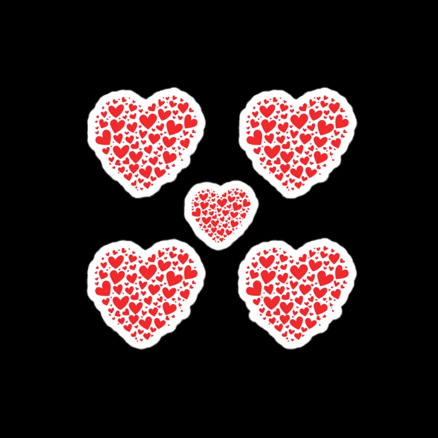 5 red hearts made of hearts Bubble-free stickers - Maddrick