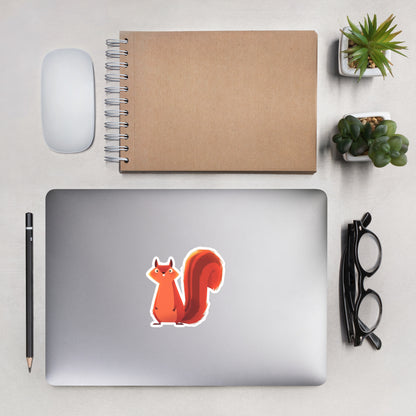 Silly red squirrel Bubble-free stickers