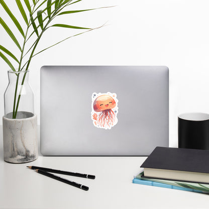 Smiling jellyfish kawaii Bubble-free stickers