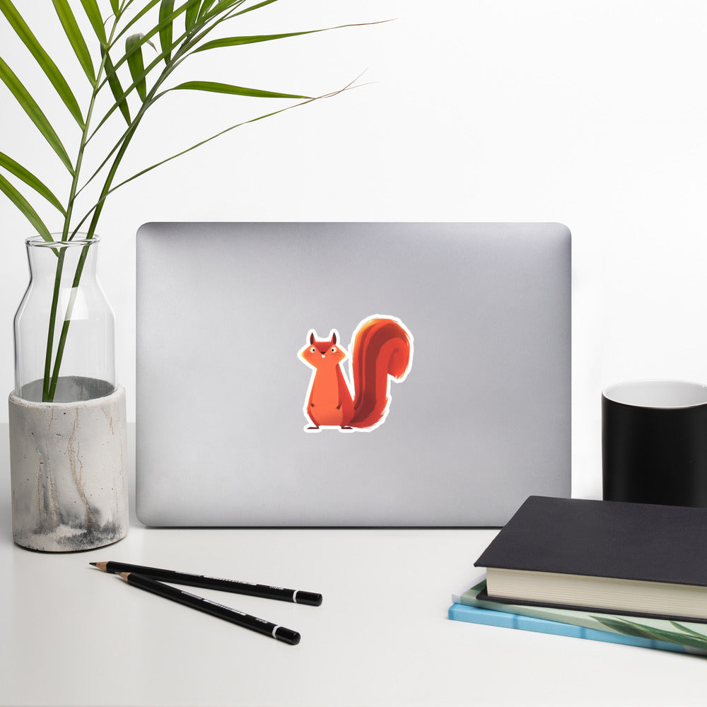 Silly red squirrel Bubble-free stickers