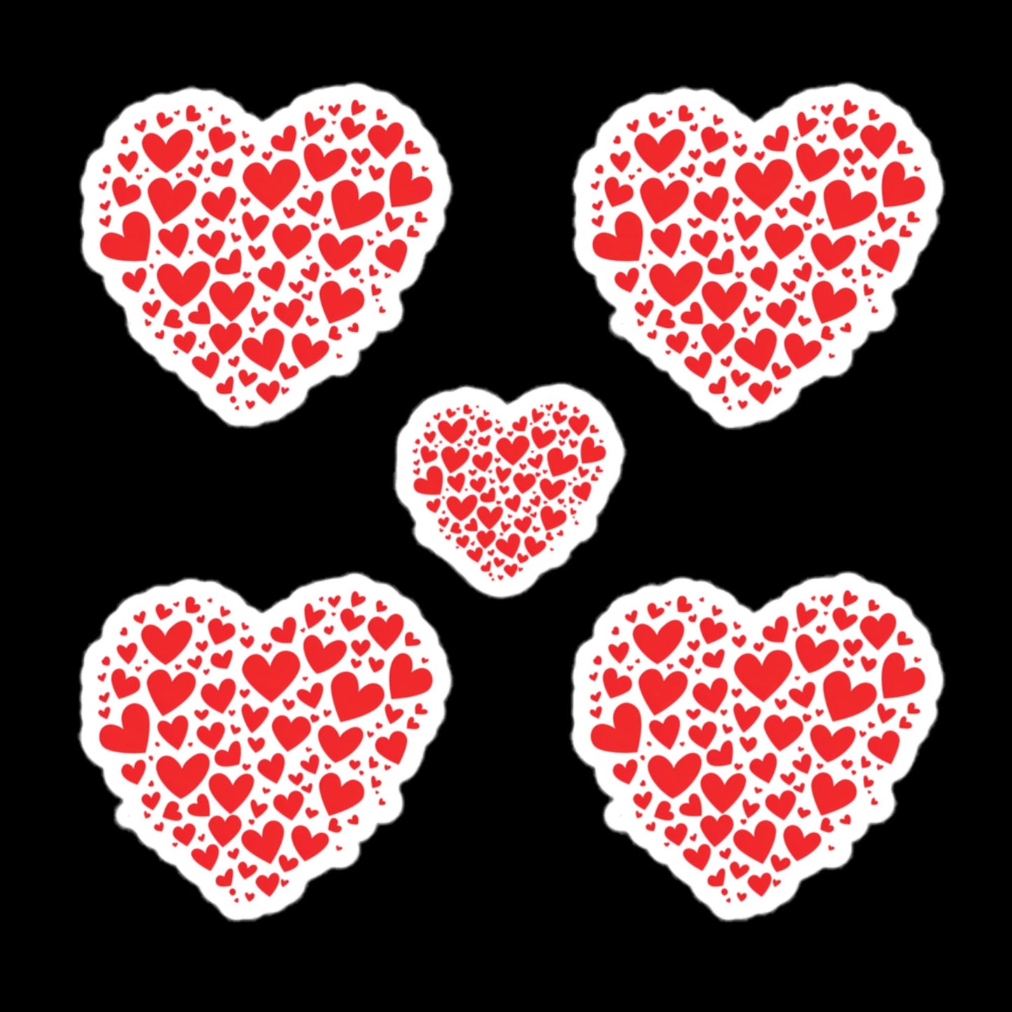 5 red hearts made of hearts Bubble-free stickers - Maddrick