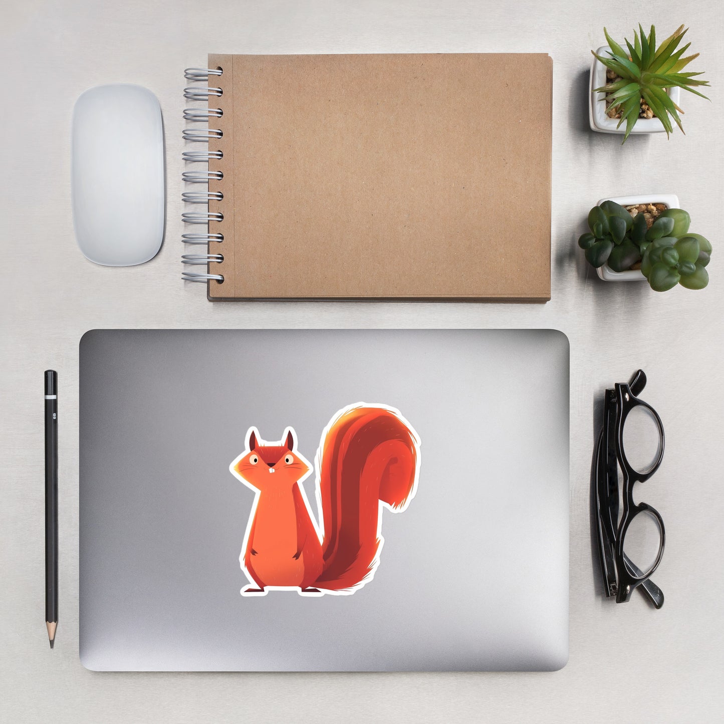 Silly red squirrel Bubble-free stickers