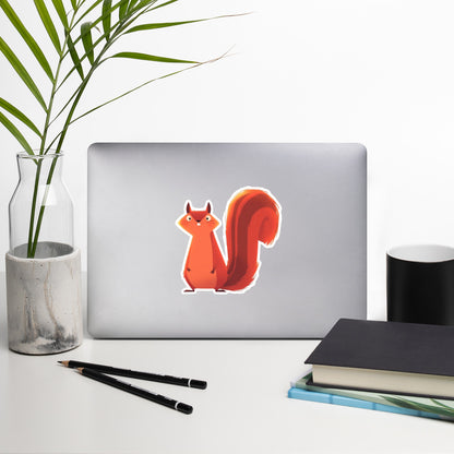 Silly red squirrel Bubble-free stickers