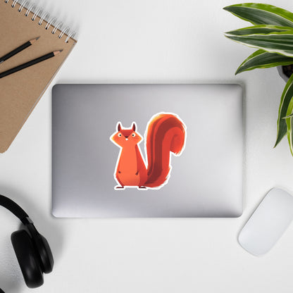 Silly red squirrel Bubble-free stickers