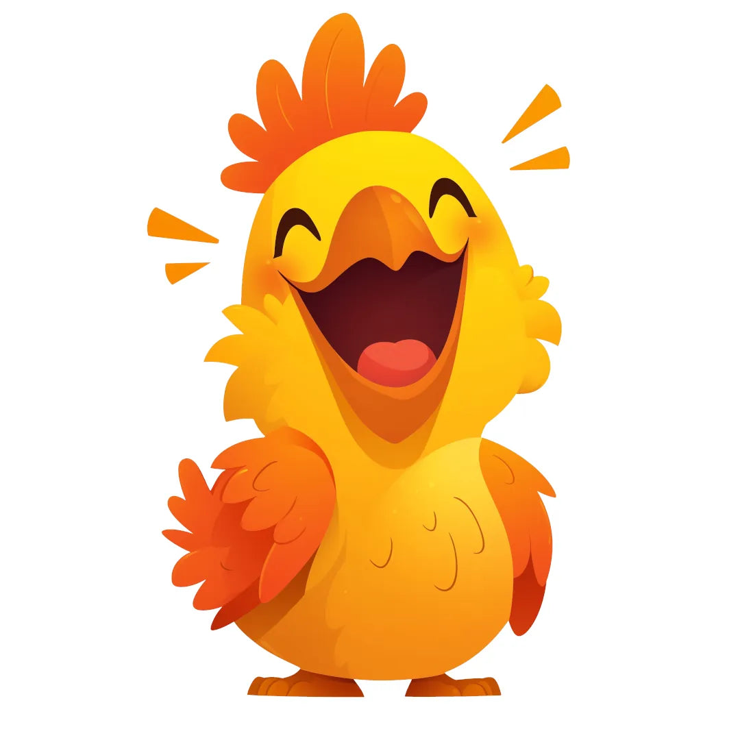 Happy yellow rooster Bubble-free stickers