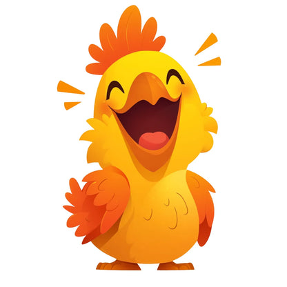 Happy yellow rooster Bubble-free stickers