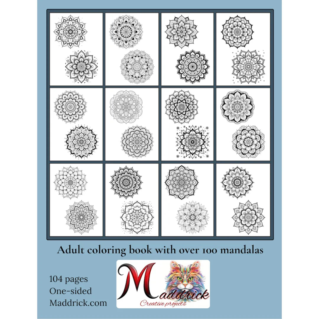 Mini mandala mega album: Coloring book for adults with over 100 patterns to color, relax and enjoy.