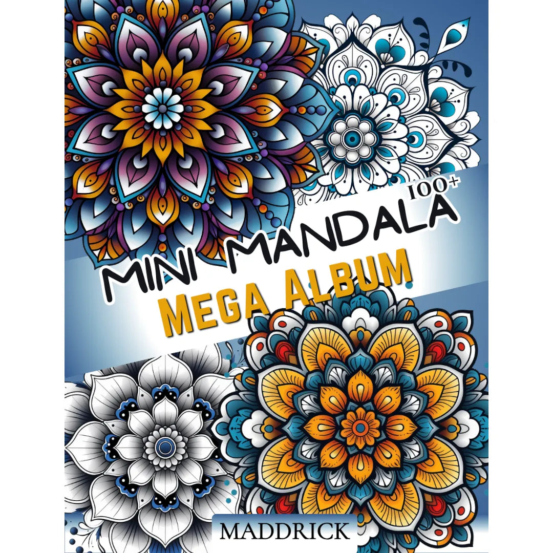 Mini méga album mandala : Livre de coloriage pour adultes avec plus de 100 motifs à colorier, se détendre et profiter.