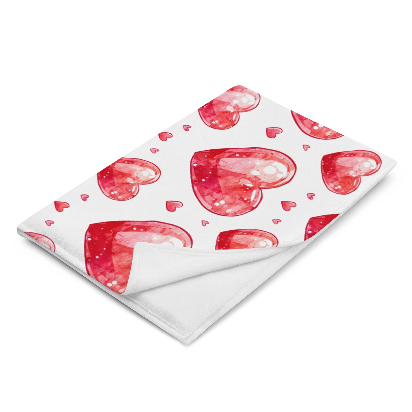 Red Hearts watercolor tile love valentine Throw Blanket