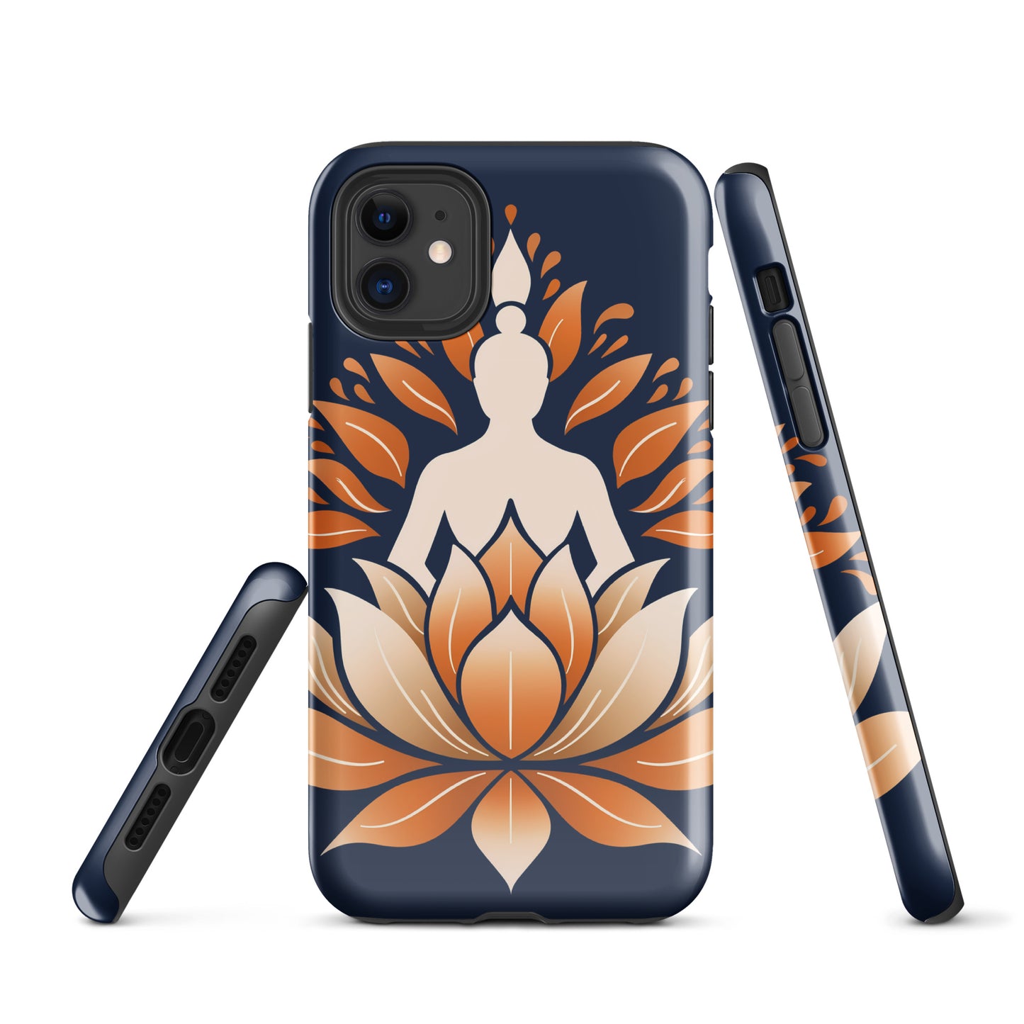 Lotus méditation orange bleu Coque rigide pour iPhone®