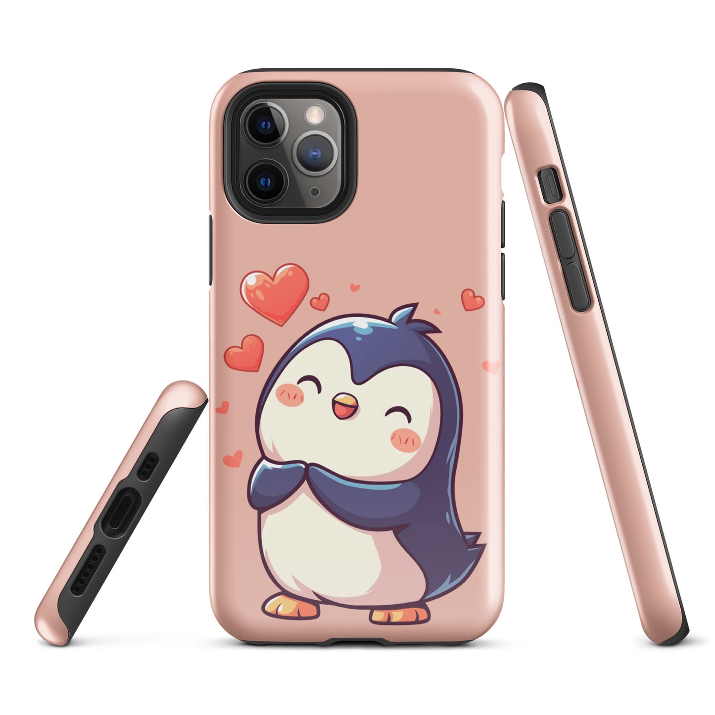 Coque rigide pour iPhone®, joli pingouin, amour