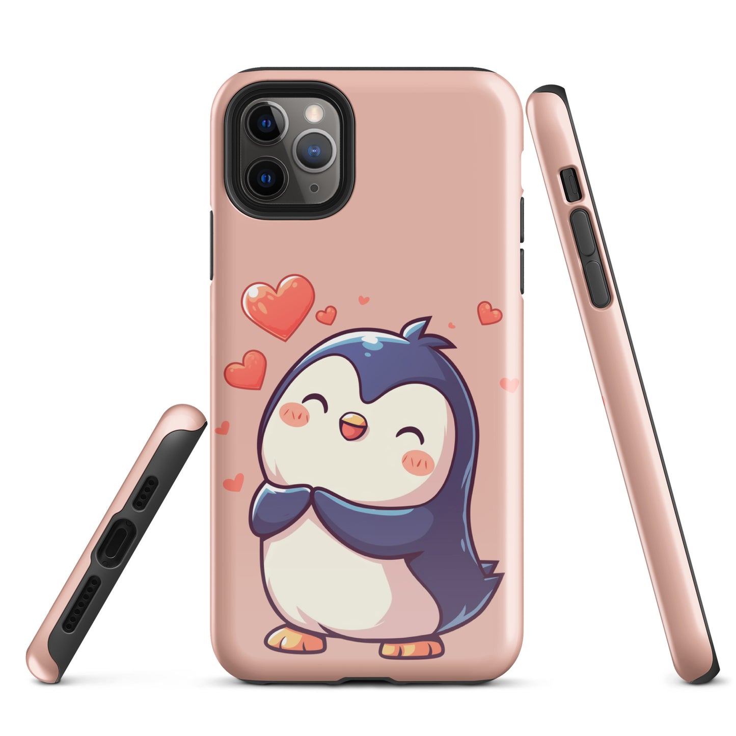 Coque rigide pour iPhone®, joli pingouin, amour