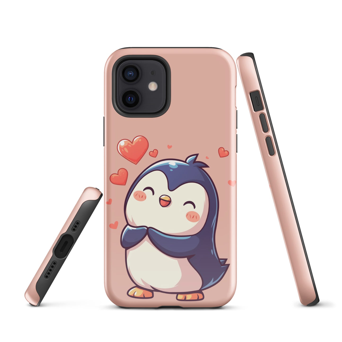 Coque rigide pour iPhone®, joli pingouin, amour