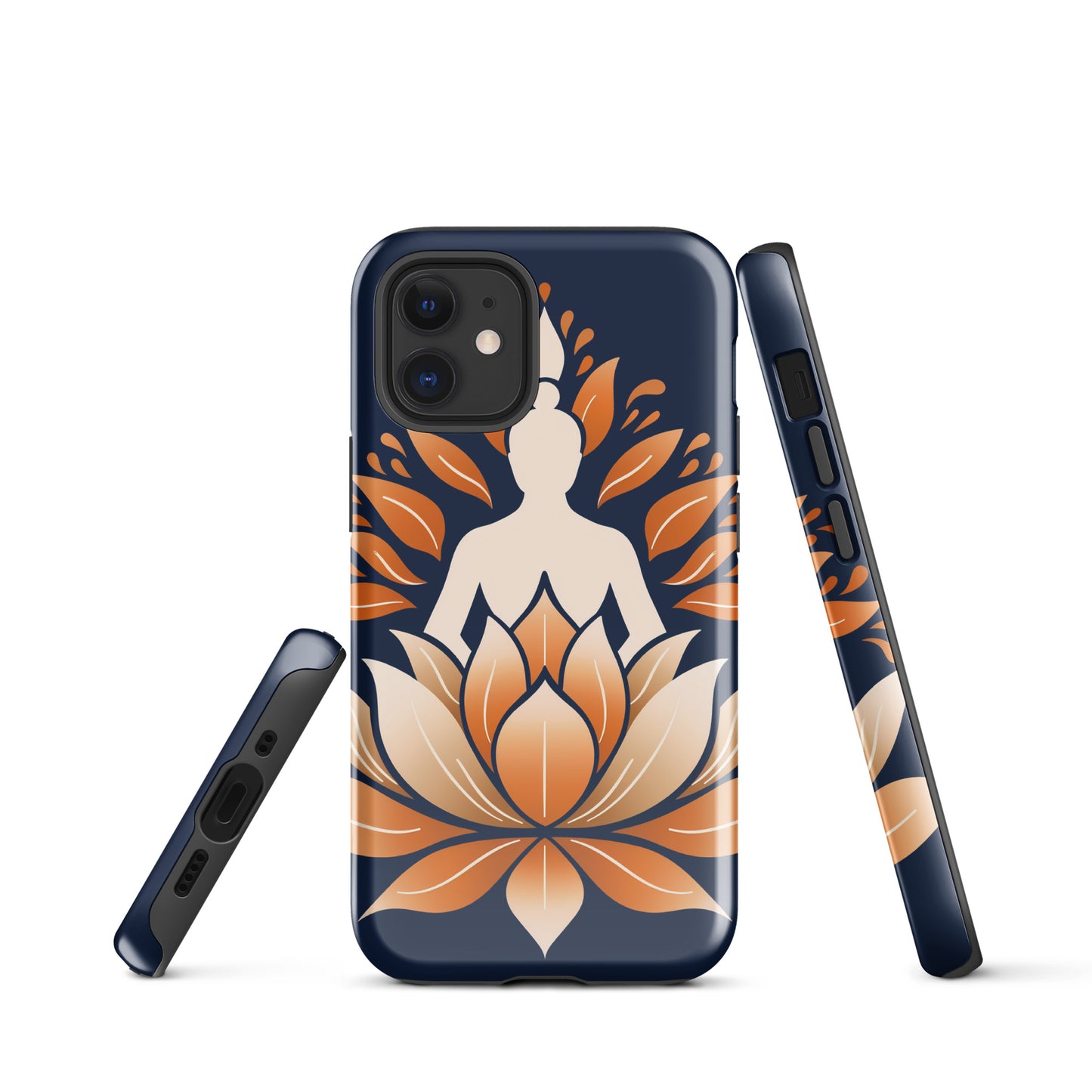 Lotus méditation orange bleu Coque rigide pour iPhone®