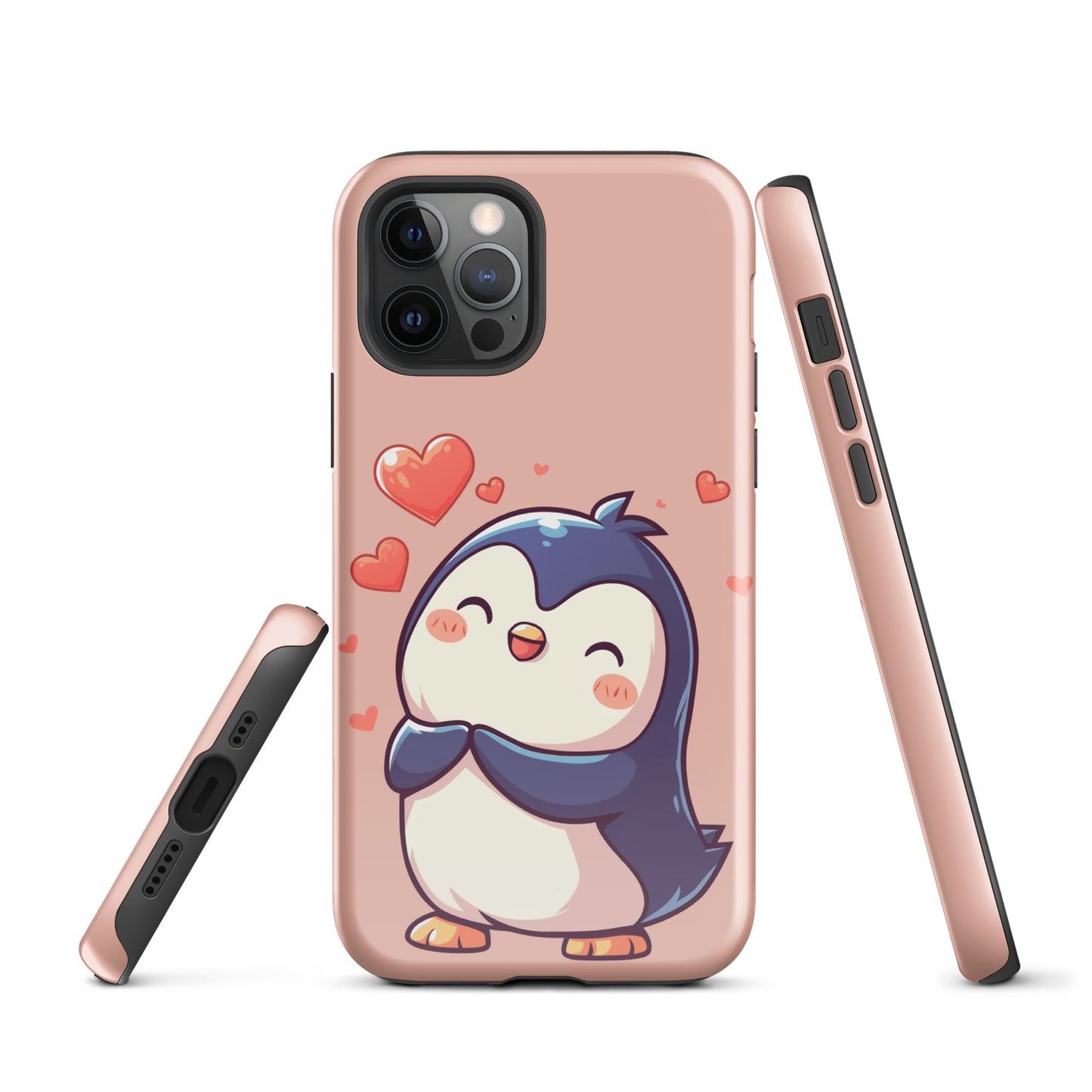 Coque rigide pour iPhone®, joli pingouin, amour