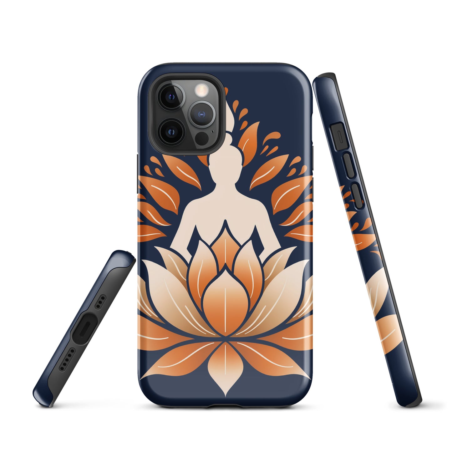 Lotus méditation orange bleu Coque rigide pour iPhone®