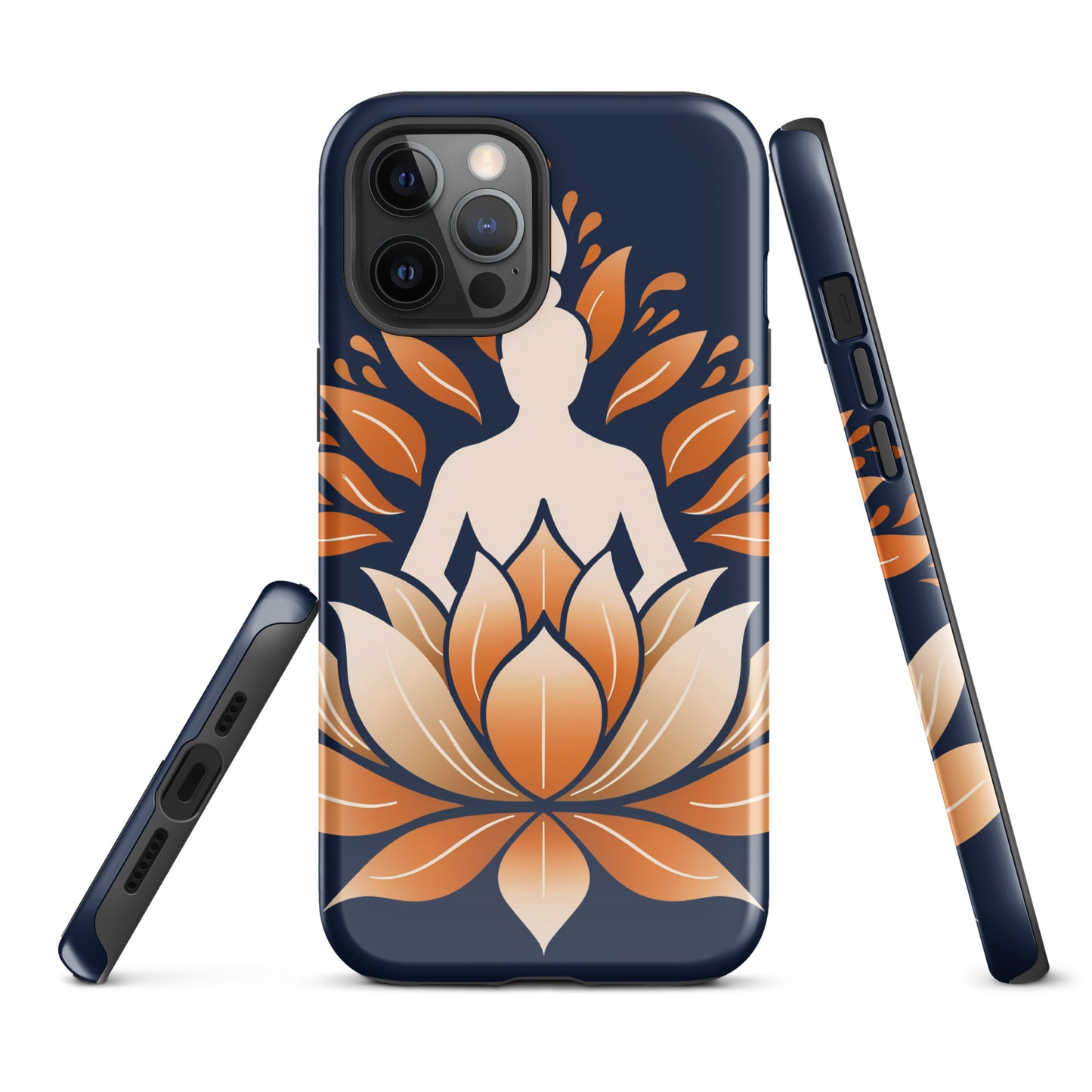 Lotus méditation orange bleu Coque rigide pour iPhone®