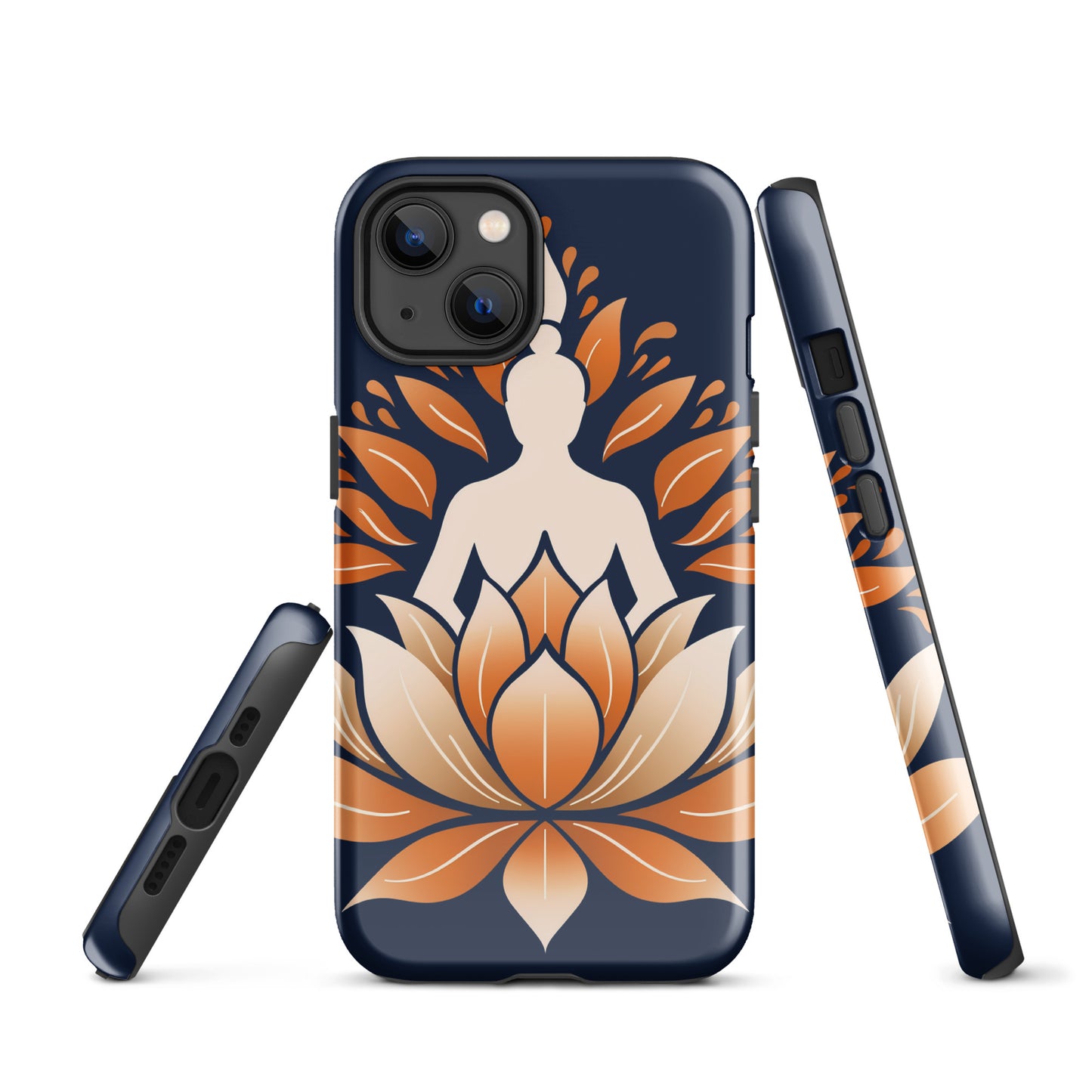 Lotus méditation orange bleu Coque rigide pour iPhone®