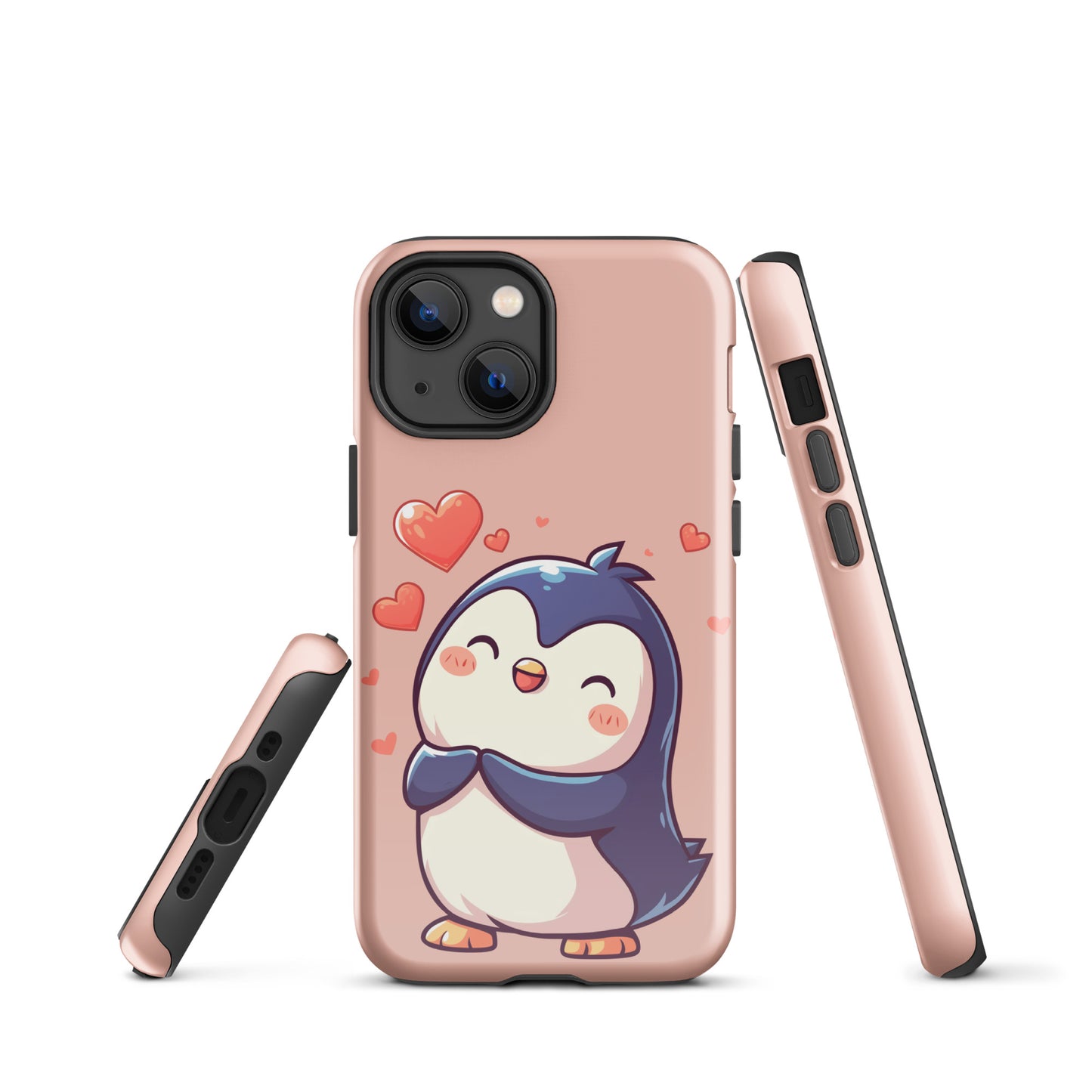 Coque rigide pour iPhone®, joli pingouin, amour