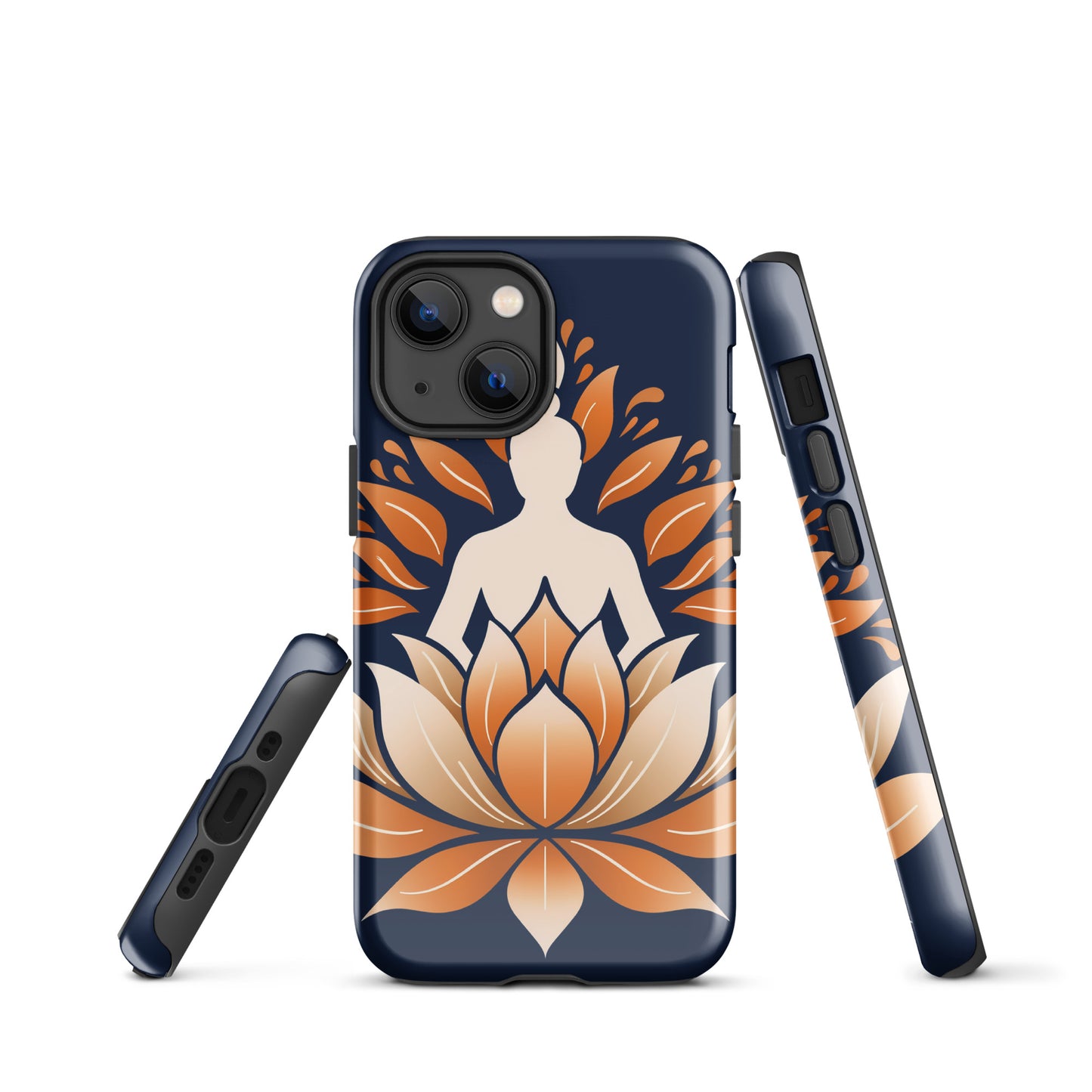 Lotus méditation orange bleu Coque rigide pour iPhone®