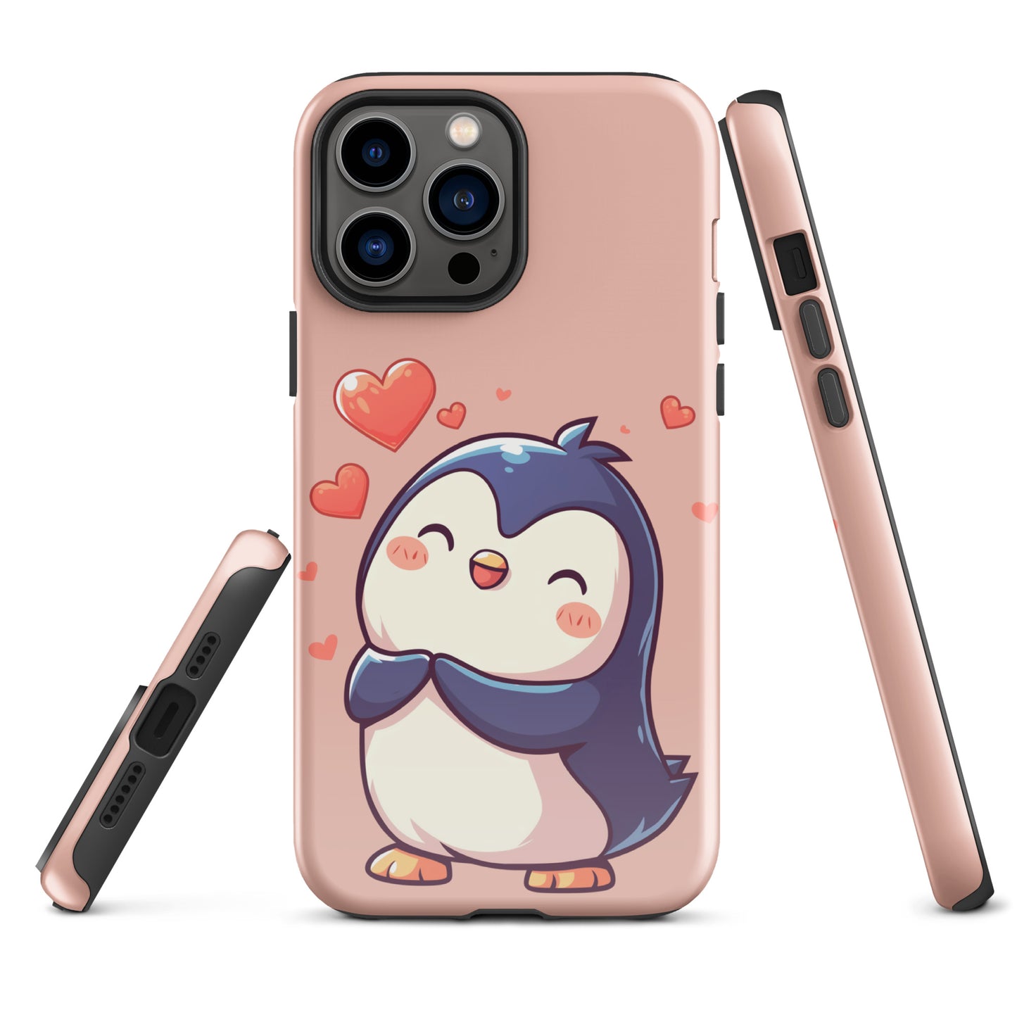 Coque rigide pour iPhone®, joli pingouin, amour