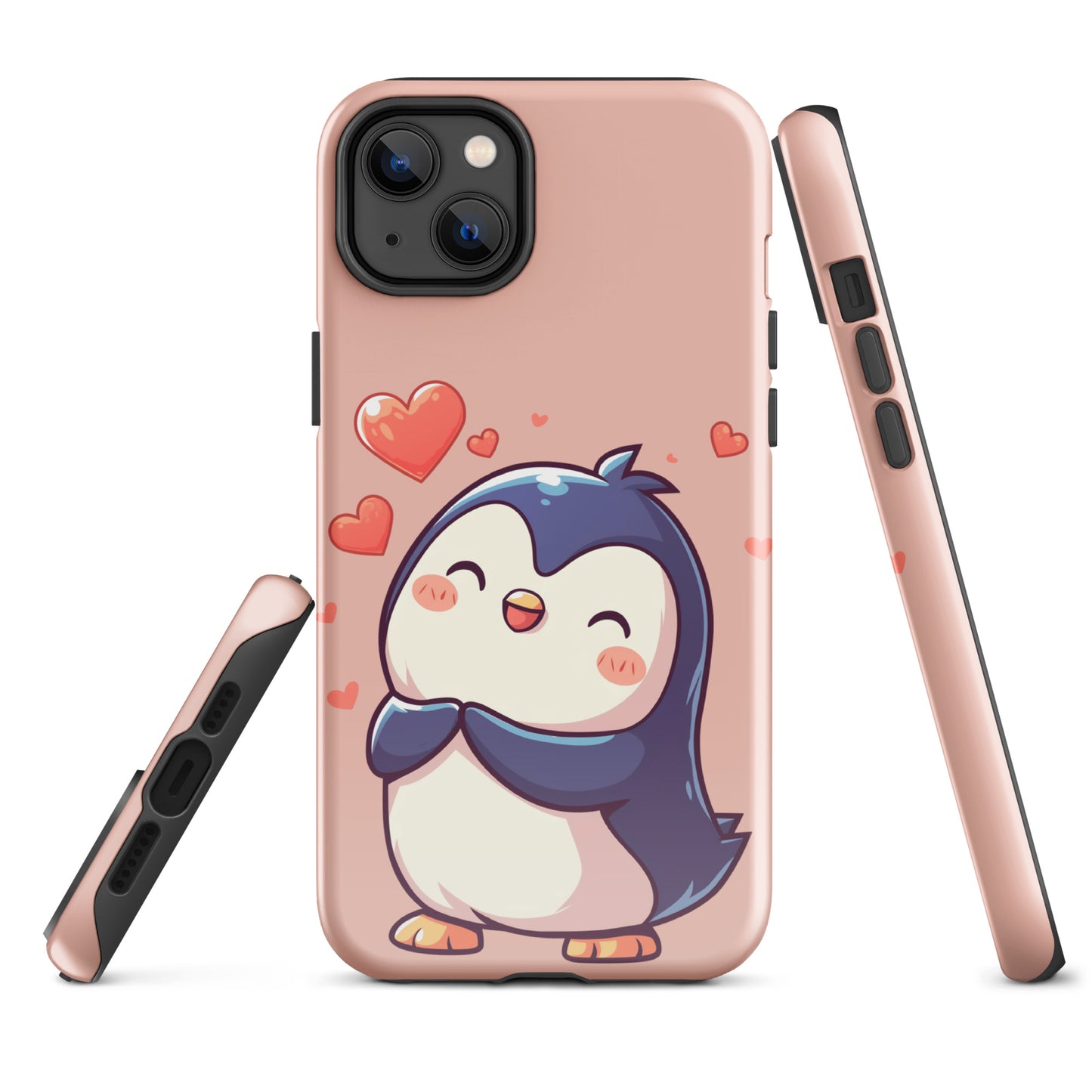 Coque rigide pour iPhone®, joli pingouin, amour