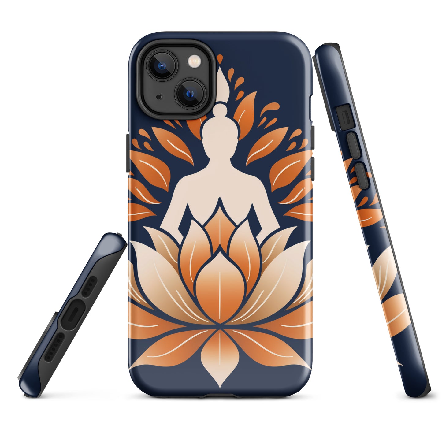 Lotus méditation orange bleu Coque rigide pour iPhone®