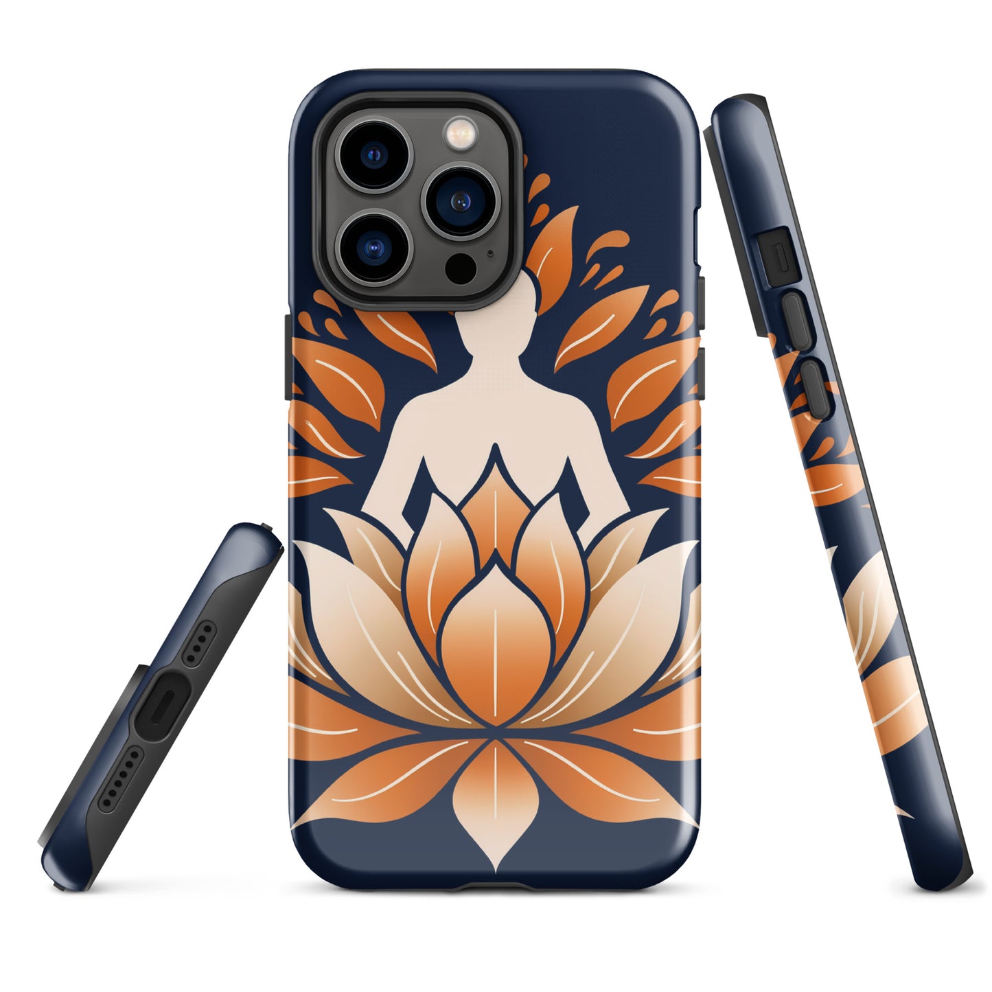 Lotus méditation orange bleu Coque rigide pour iPhone®