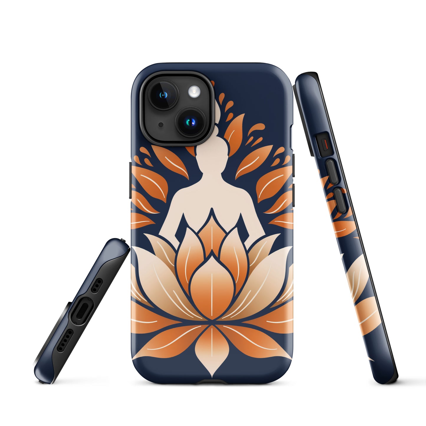 Lotus méditation orange bleu Coque rigide pour iPhone®