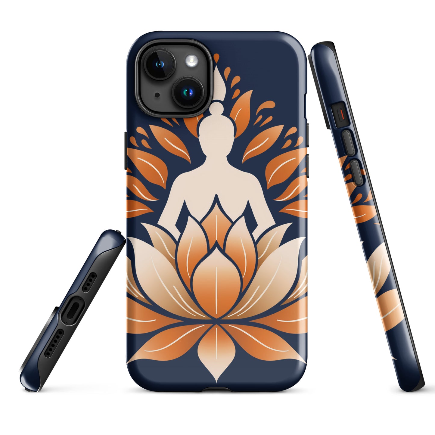 Lotus méditation orange bleu Coque rigide pour iPhone®