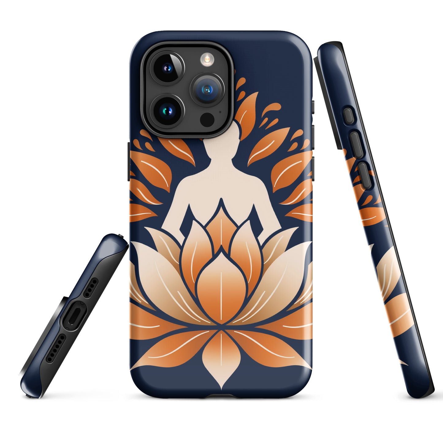 Lotus méditation orange bleu Coque rigide pour iPhone®