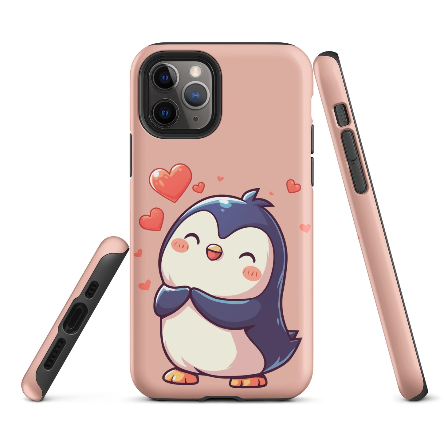 Coque rigide pour iPhone®, joli pingouin, amour