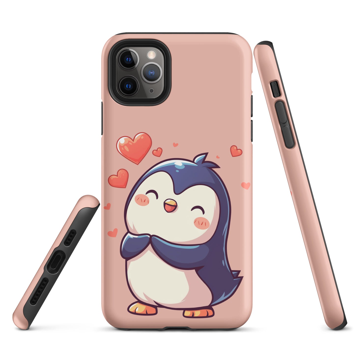 Coque rigide pour iPhone®, joli pingouin, amour