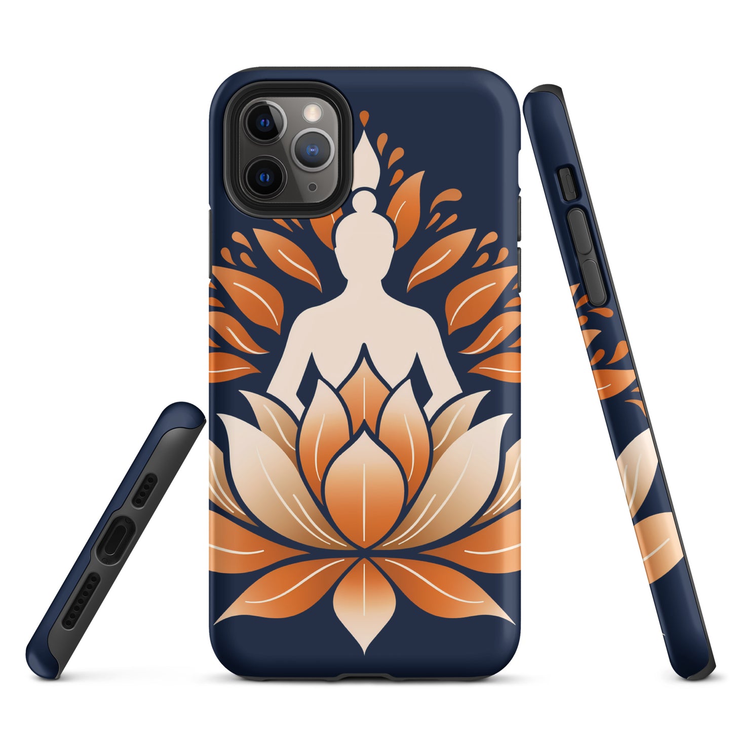 Lotus méditation orange bleu Coque rigide pour iPhone®