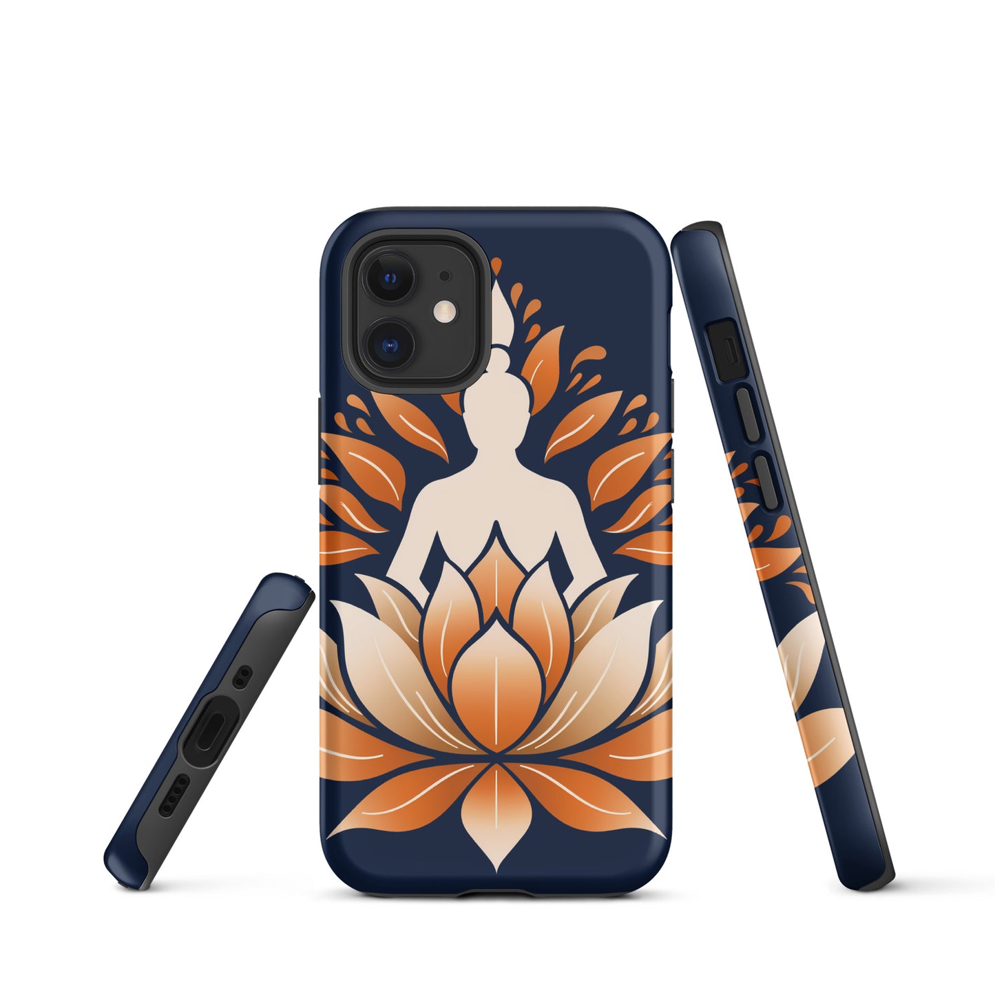 Lotus méditation orange bleu Coque rigide pour iPhone®