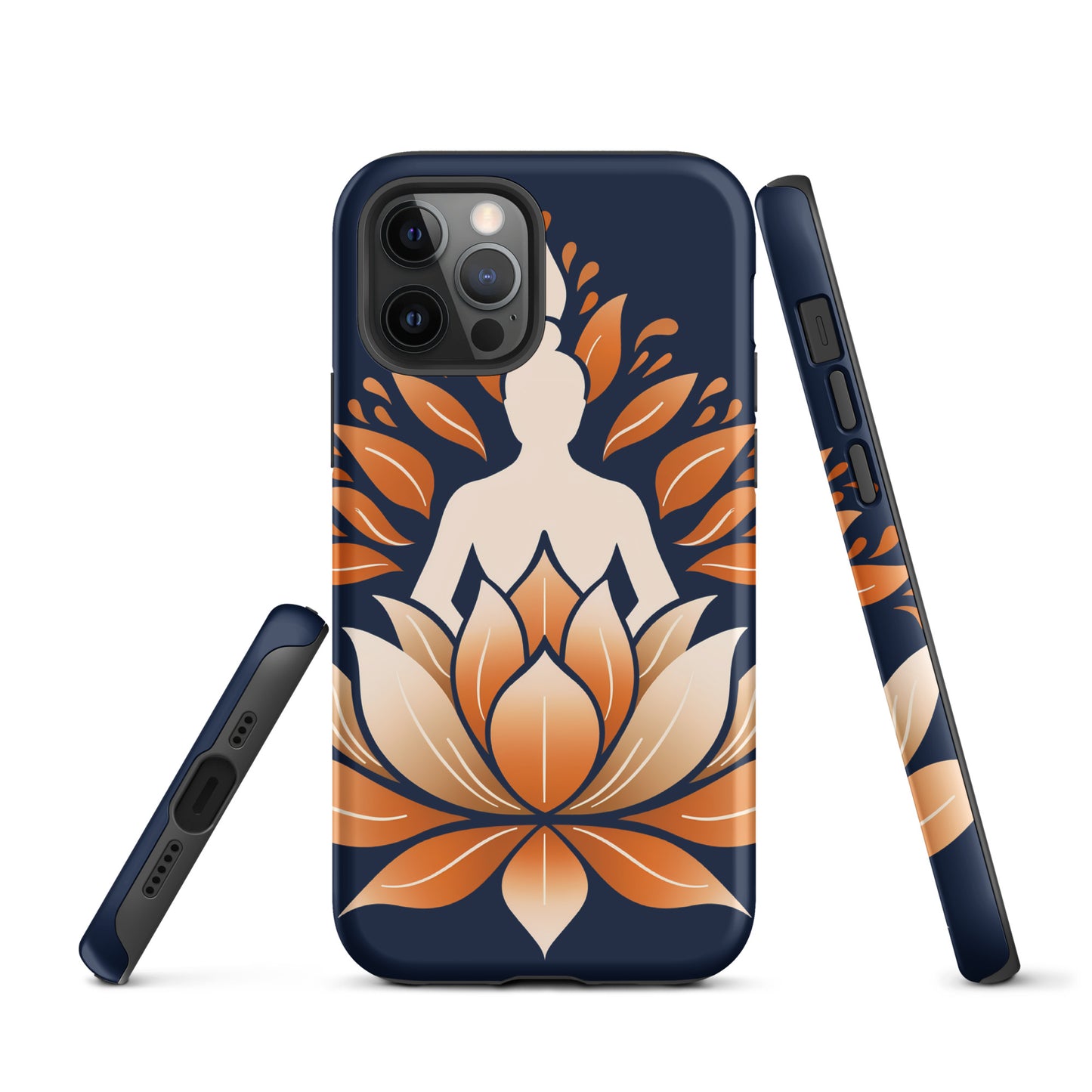 Lotus méditation orange bleu Coque rigide pour iPhone®