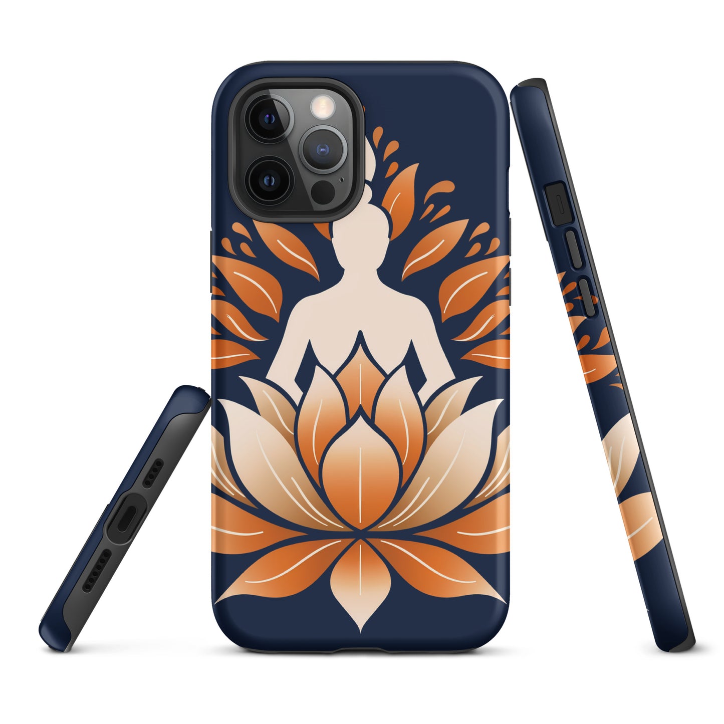 Lotus méditation orange bleu Coque rigide pour iPhone®