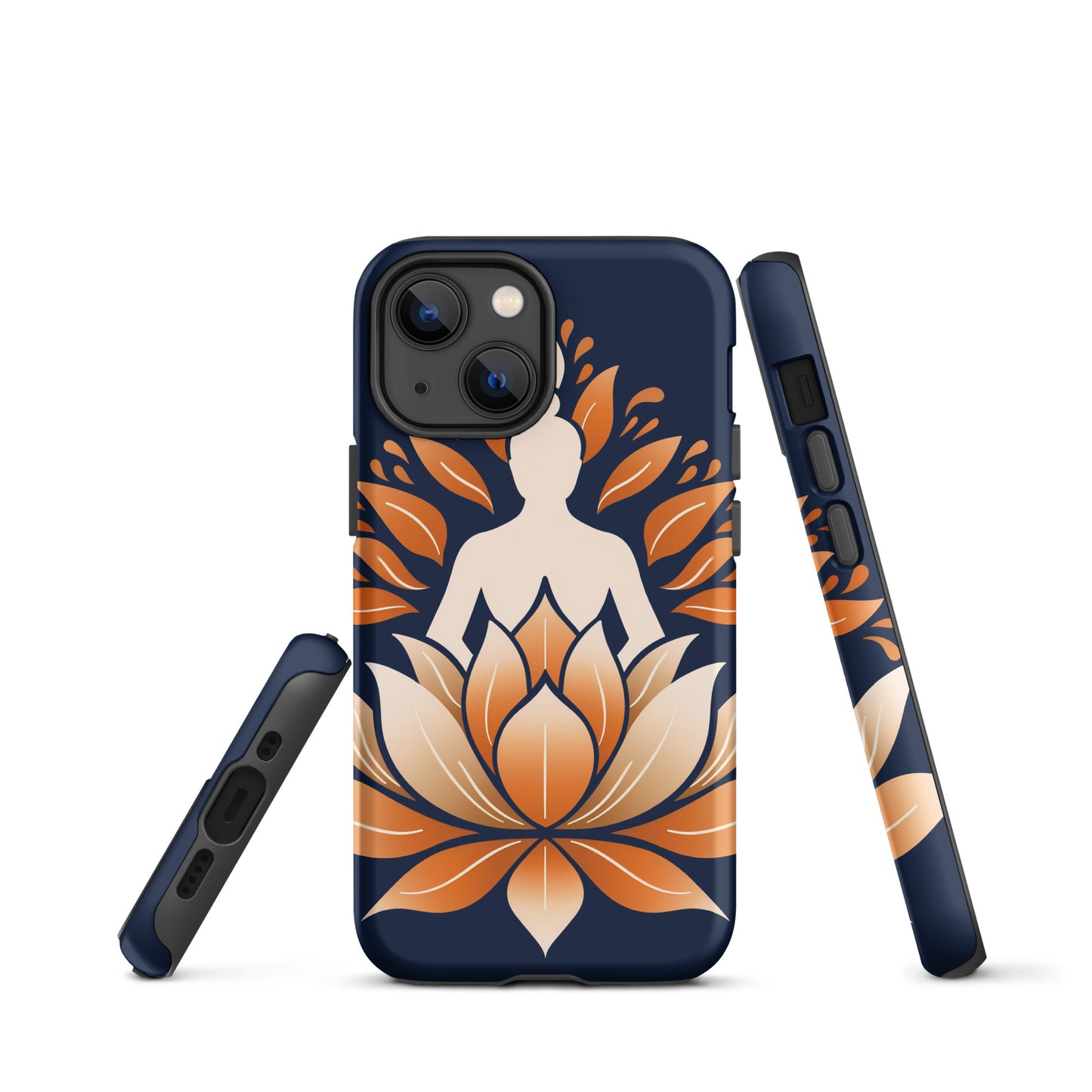 Lotus méditation orange bleu Coque rigide pour iPhone®