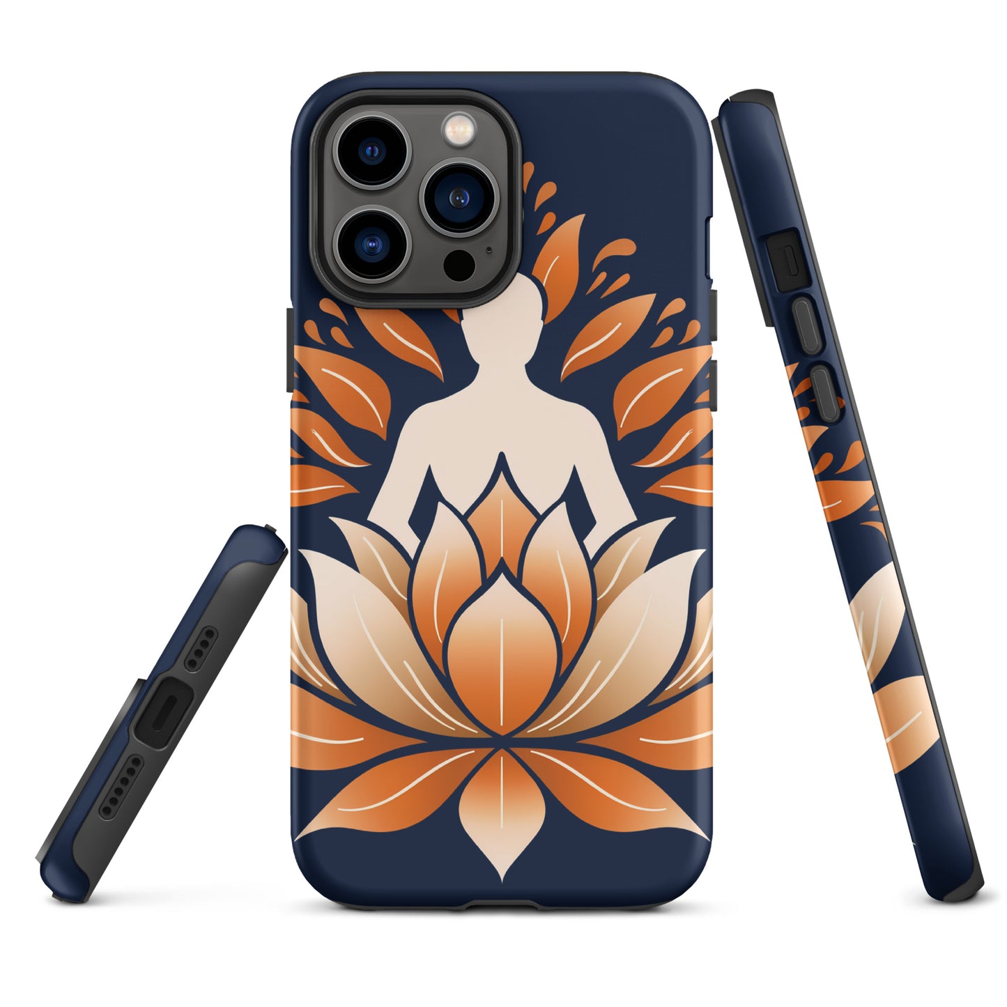 Lotus méditation orange bleu Coque rigide pour iPhone®