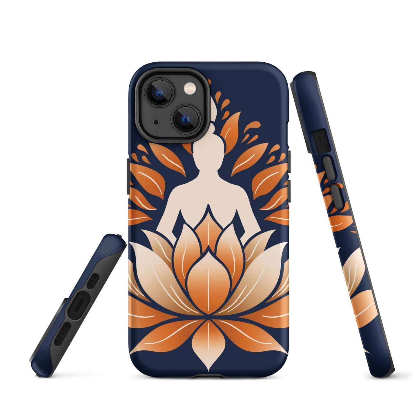 Lotus méditation orange bleu Coque rigide pour iPhone®