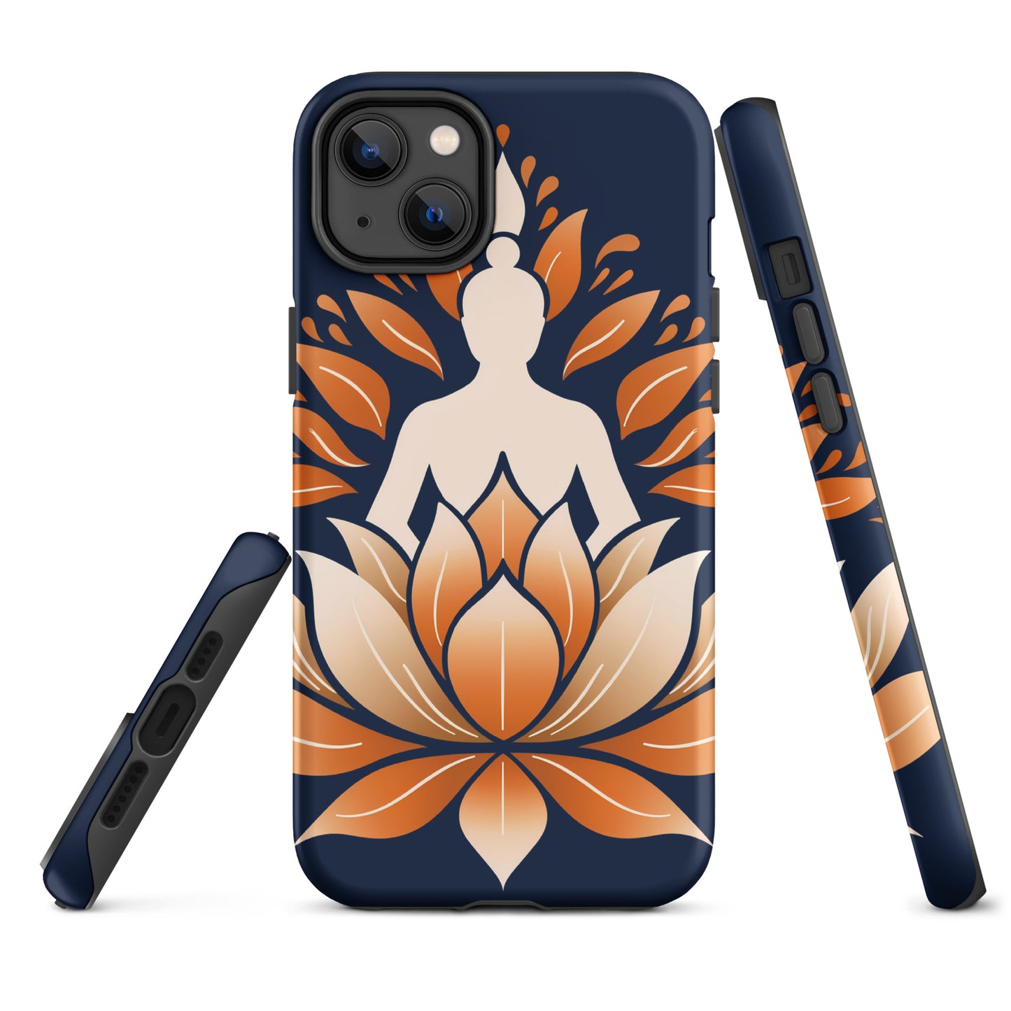 Lotus méditation orange bleu Coque rigide pour iPhone®