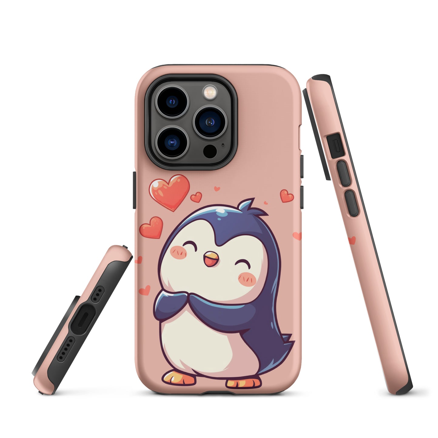 Coque rigide pour iPhone®, joli pingouin, amour