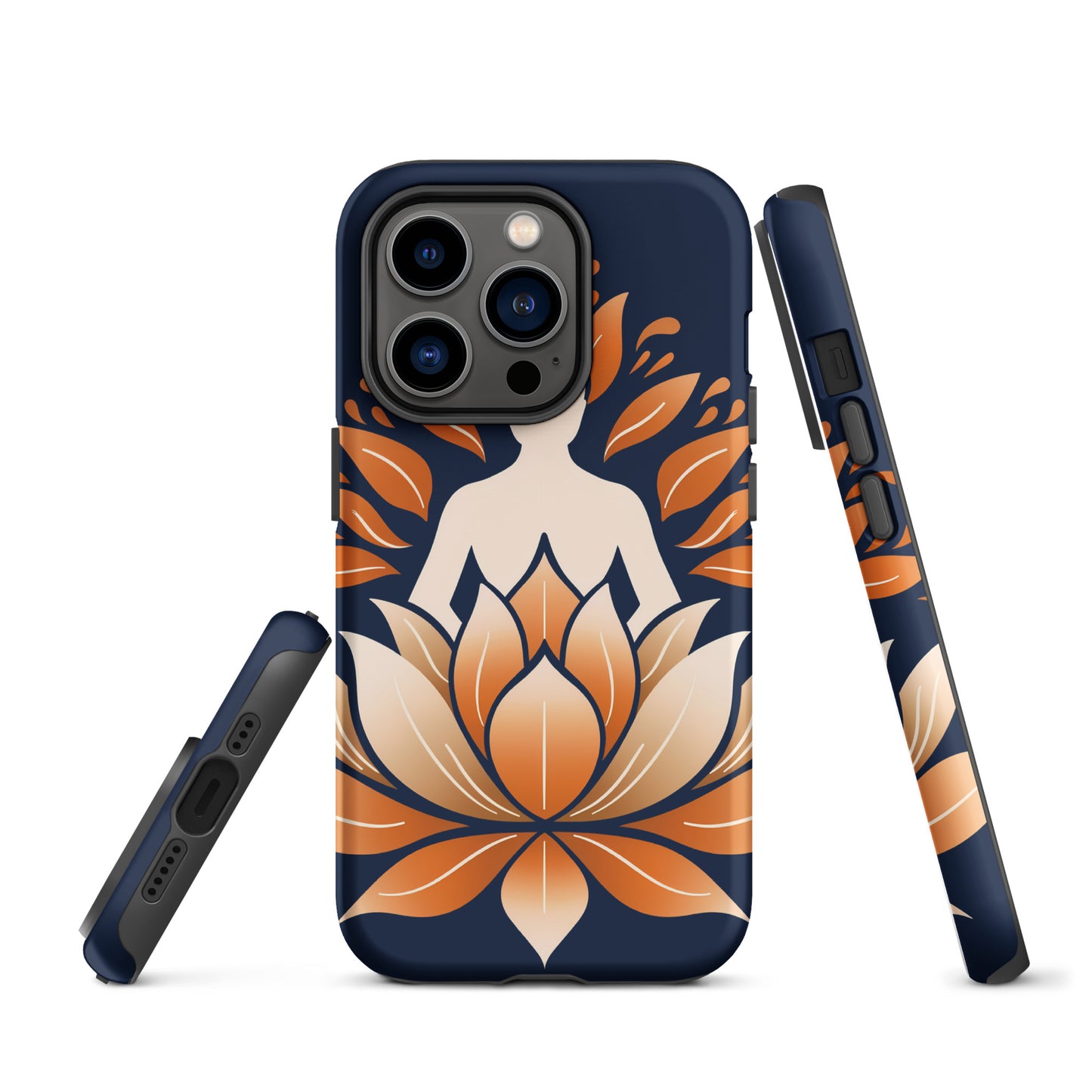 Lotus méditation orange bleu Coque rigide pour iPhone®