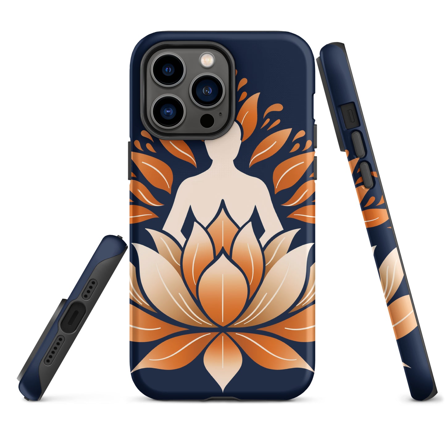 Lotus méditation orange bleu Coque rigide pour iPhone®