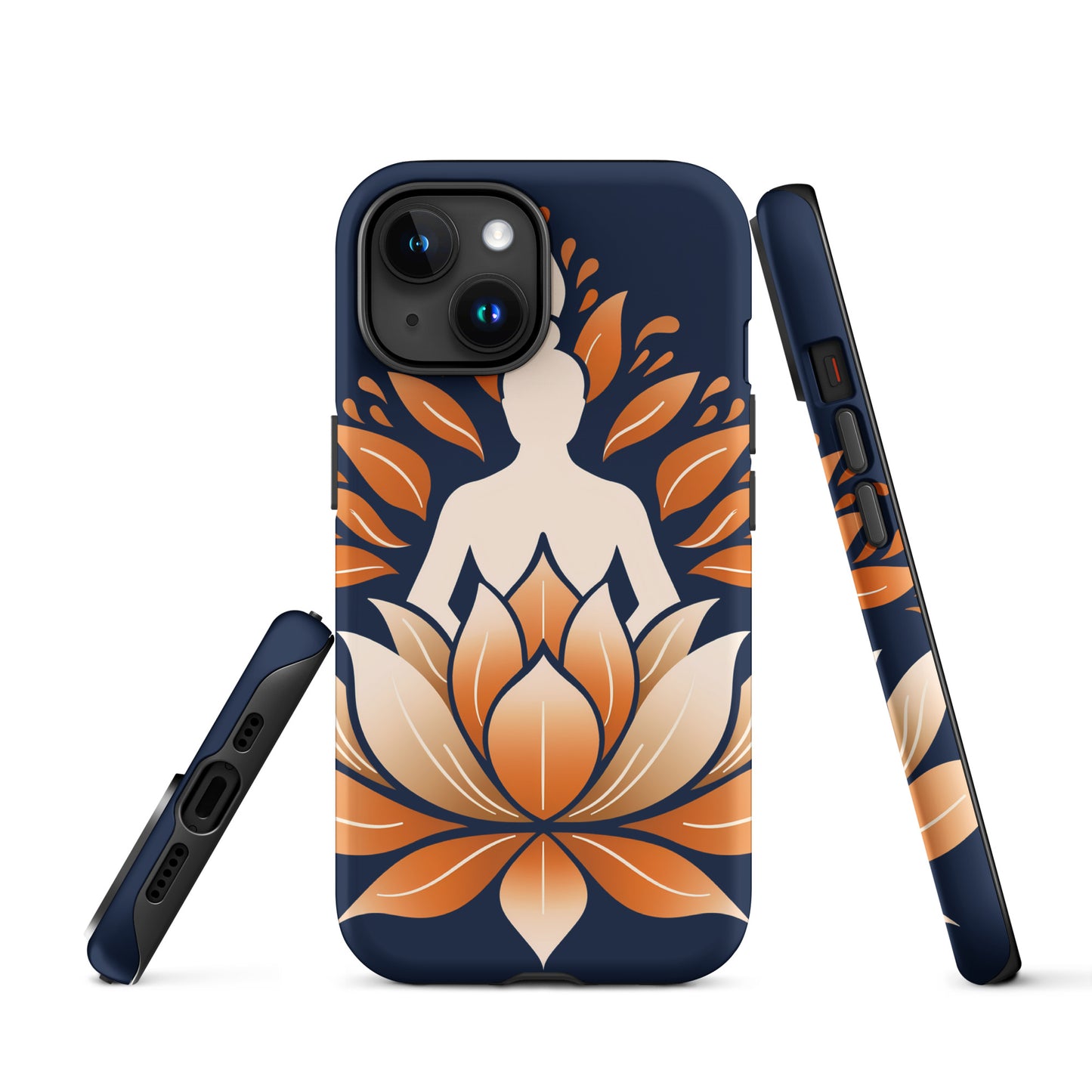 Lotus méditation orange bleu Coque rigide pour iPhone®