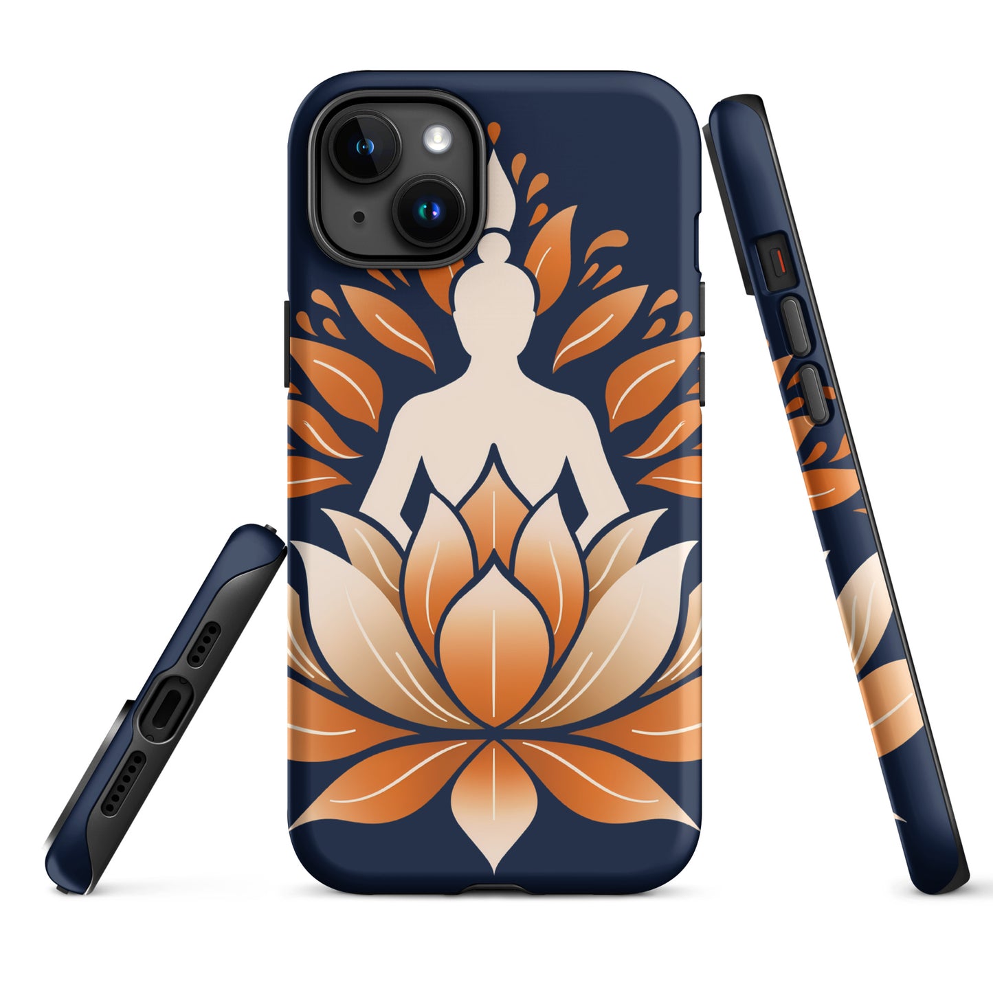 Lotus méditation orange bleu Coque rigide pour iPhone®