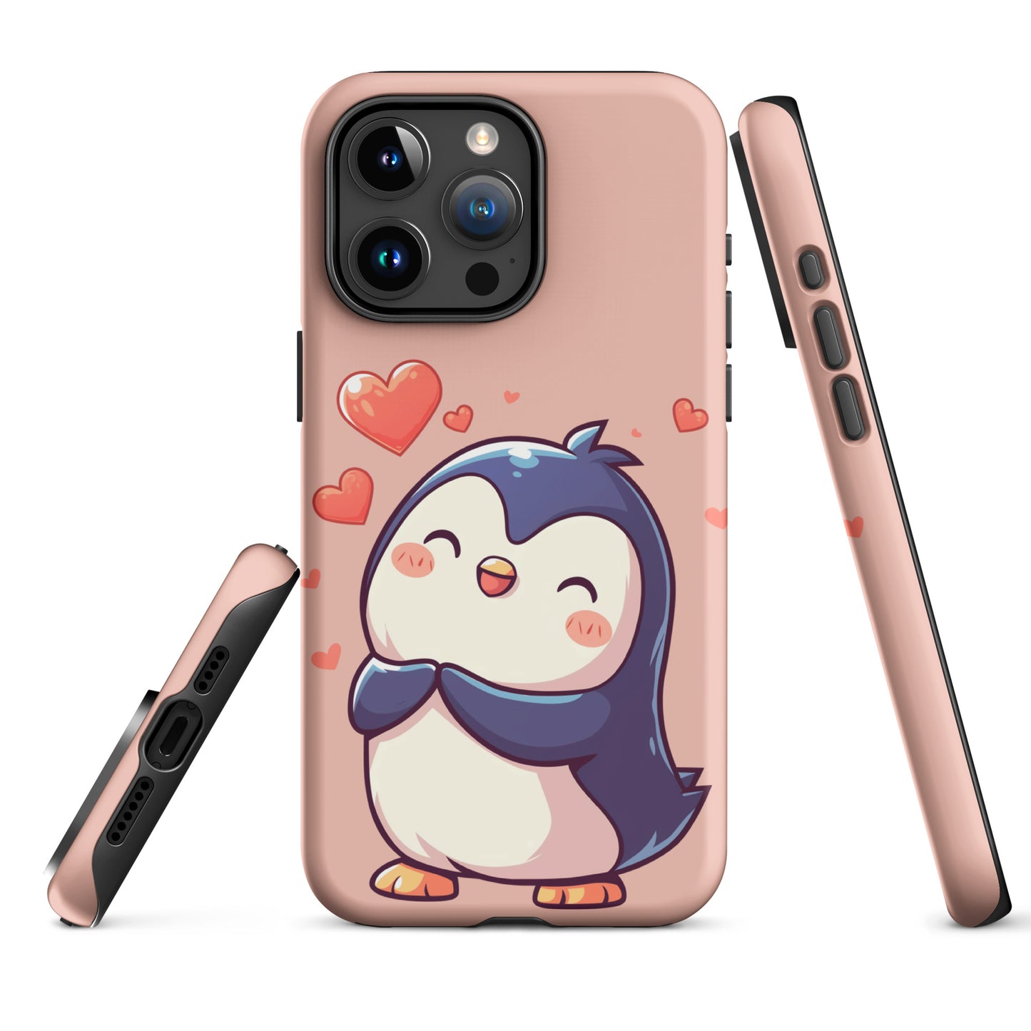 Coque rigide pour iPhone®, joli pingouin, amour